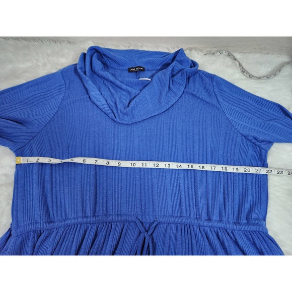 Lane Bryant Womens Sweater Dress Cowl Neck Long Sleeve Tie‎ Waist Blue 22/24 - Picture 5 of 6